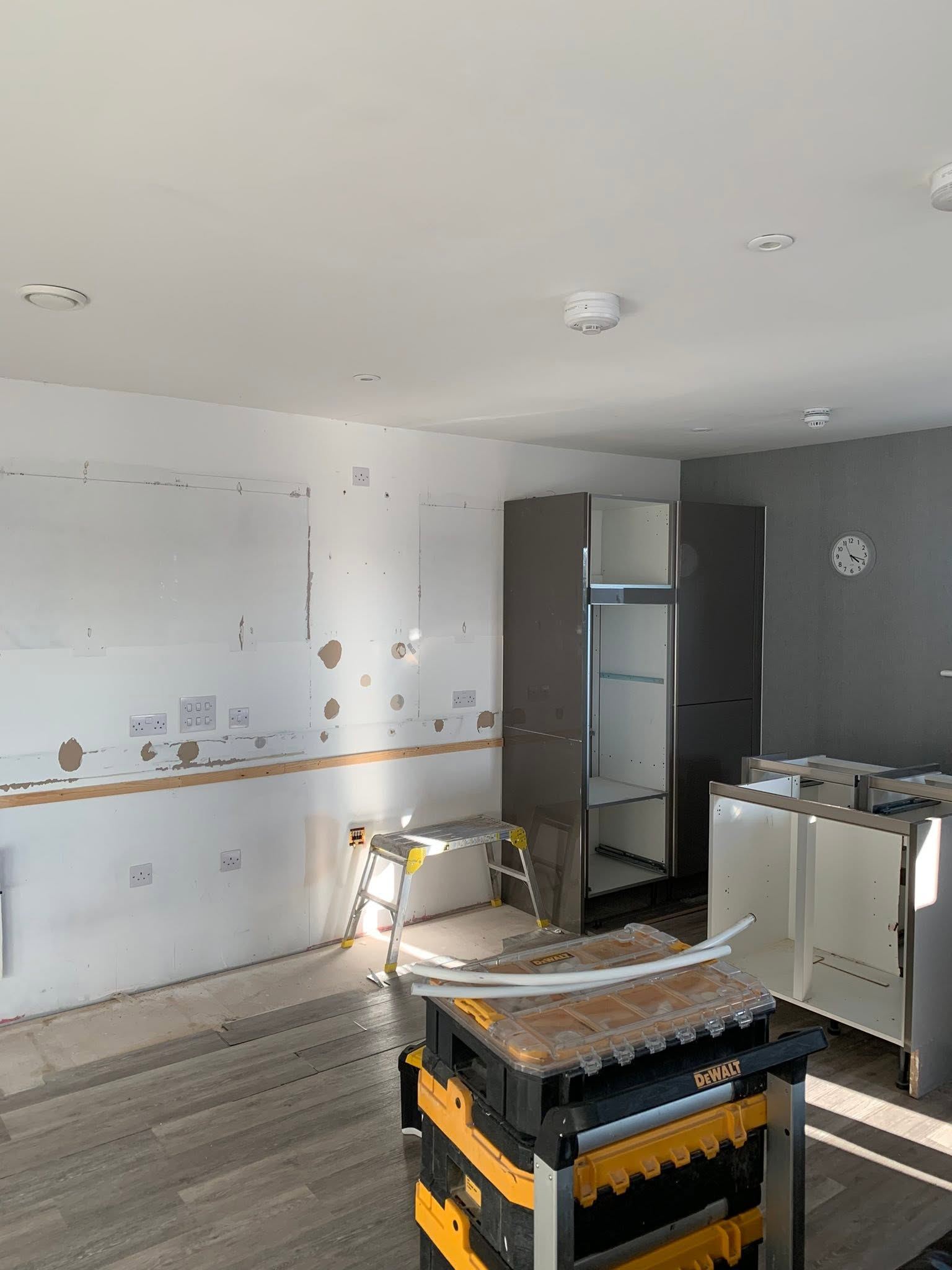 Kitchen space prepared for the new installation