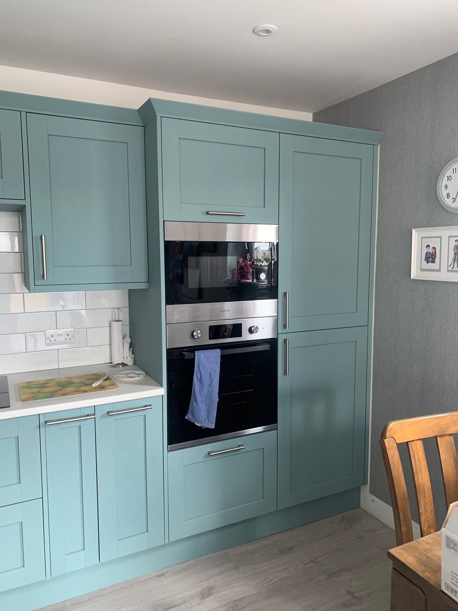 Finished kitchen with built-in double oven